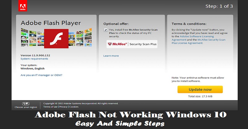 Update flash player for windows 10